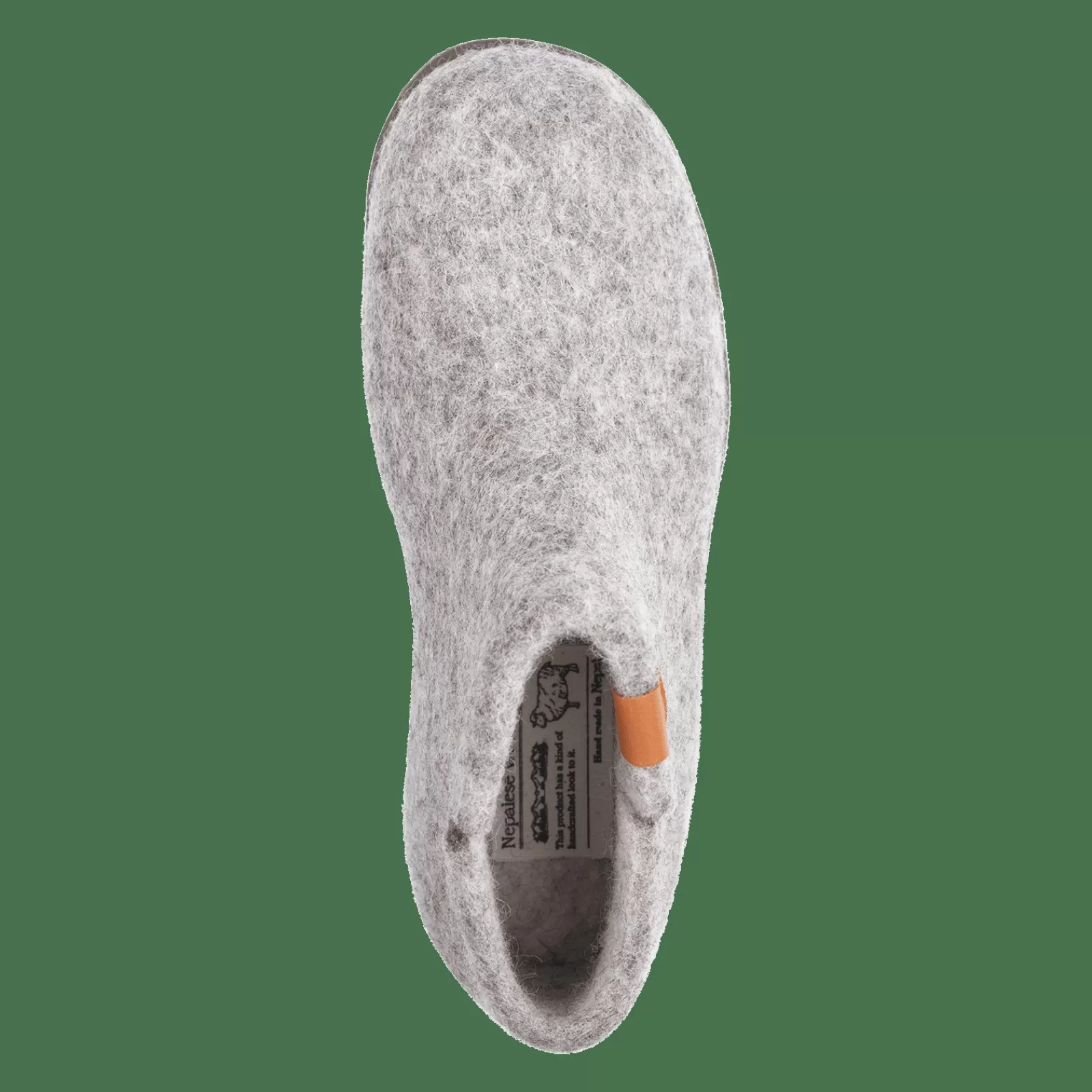 wool_nepal__light_grey_3-3.webp Hjemmesko Med Gummisål>Green Comfort Wool Nepal - Light Grey